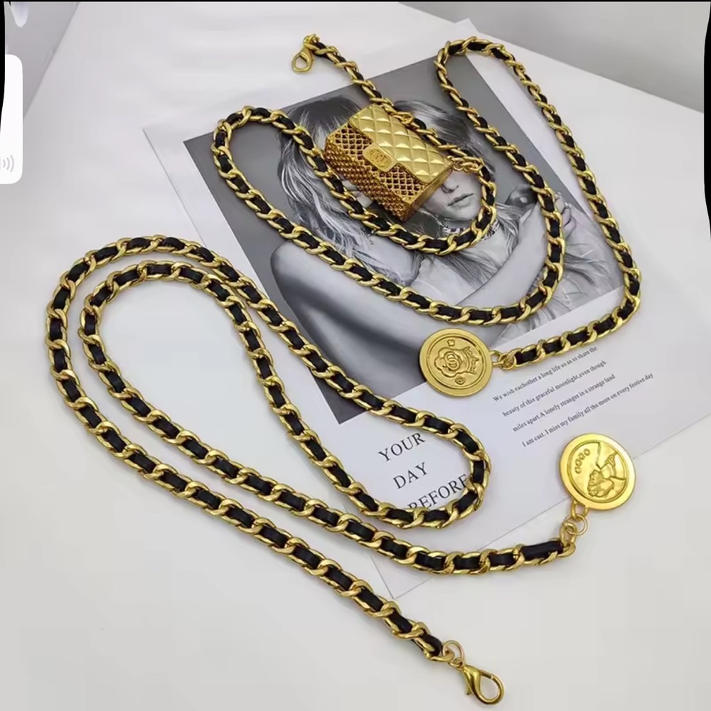 Gold Chain Bag Belt Fashion - Picture 9 of 11